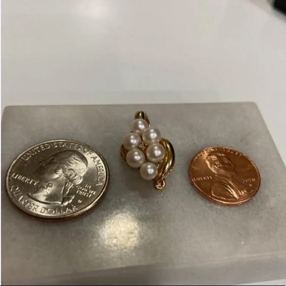 Pearls Diamond and 10 karat real gold pendant - Picture 6 of 12